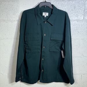 Mode of One Men's Relaxed-Fit Utility Shirt Jacket Deep Malachite XXL $70